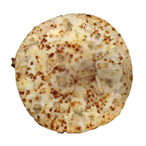 4 fromages crème, vue d'en haut : crème, gorgonzola, chèvre, raclette, mozzarella