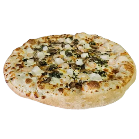 Grand large, vue d'en haut : crème, crevettes, noix de Saint-Jacques, persillade