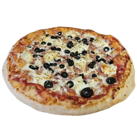 Provençale, vue d'en haut : sauce tomate, lardons, chèvre, crème