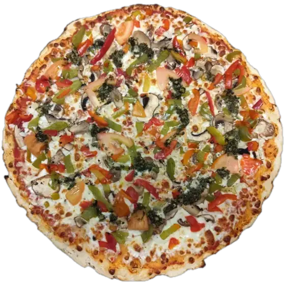 Pizza Végétarienne vue de dessus